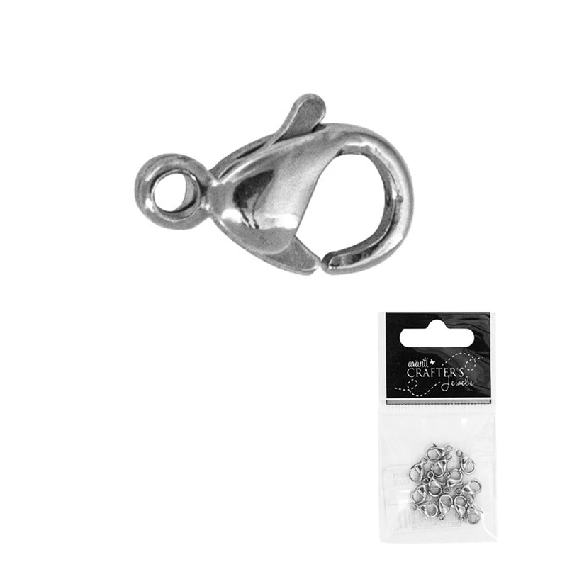 Stainless Steel Lobster Clasp, 9x6mm, 12 Pieces