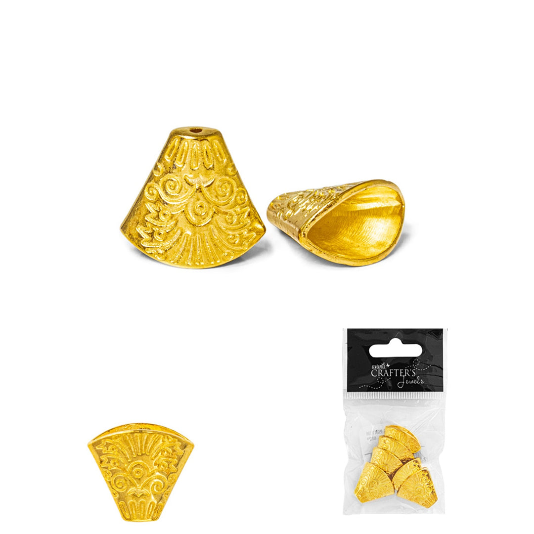 Necklace End Caps, Pendant Closure, Golden & Antique Golden Colors, 6 pcs