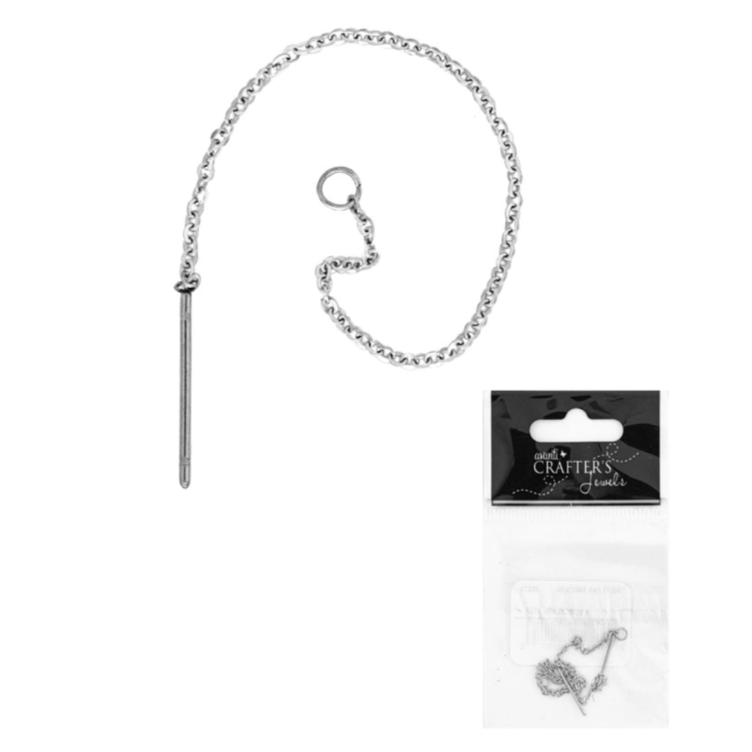 Ear Threads, Steel Color, 2 Sets, 12-Pack