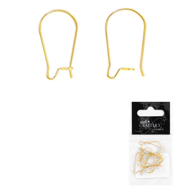 Hoop Earrings, Gold Color, 8 Pieces
