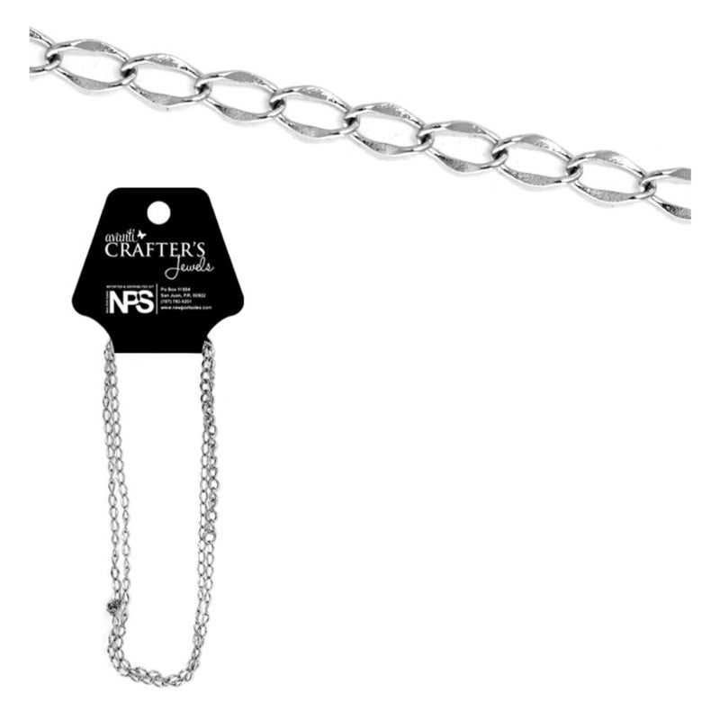 Curb Chain Necklaces, Steel Color, 1 Pieces, 12-Pack