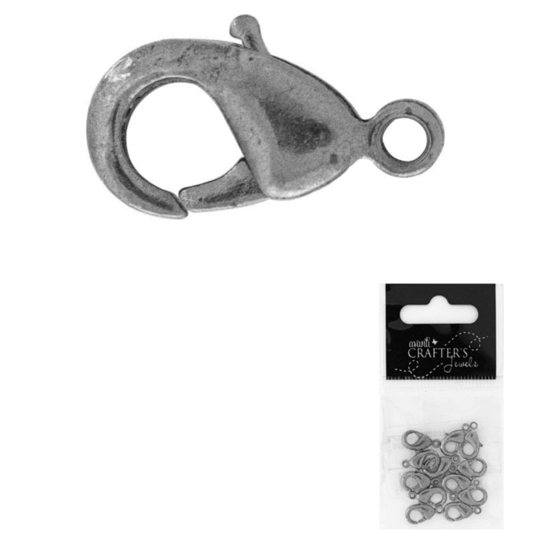 Lobster Clasps, Unplated & Gold Color, 12mm, 12 Pieces