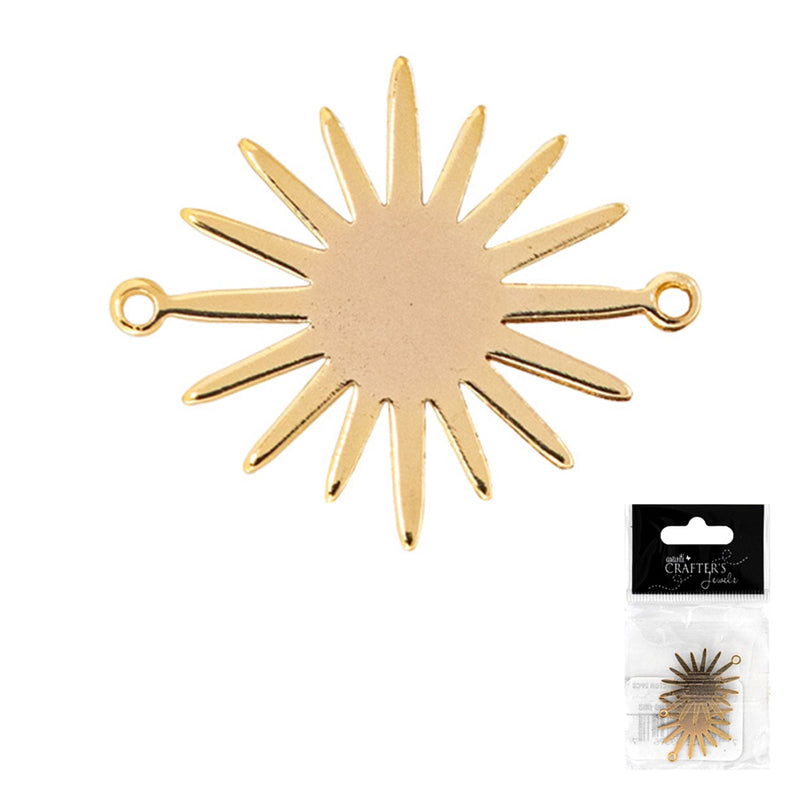 Sun Link Connector Pendant, Gold Color, 2 Pieces