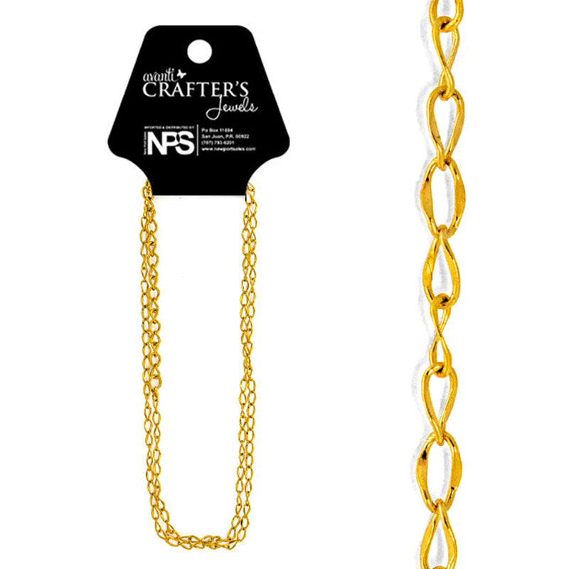 Necklace Curb Chain, Gold Color, 1 Piece, 12-Pack