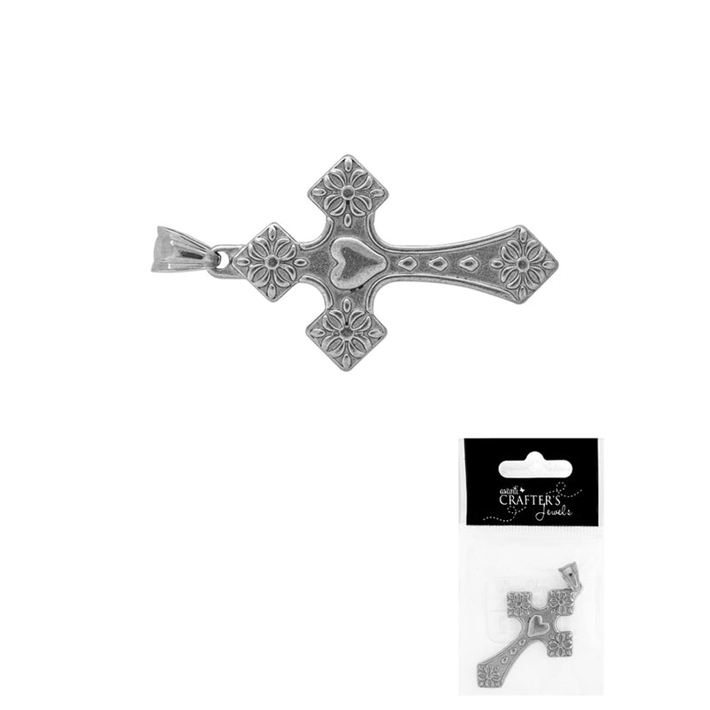 Cross Pendant, Silver Color, 1 Piece, 12-Pack