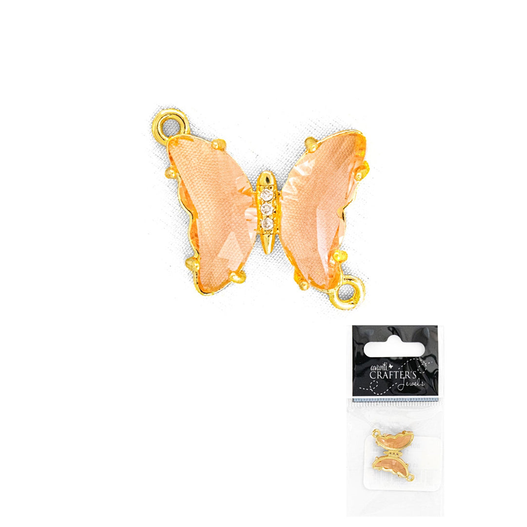 Butterfly Zirconia Link Connector Pendant, 12 Pack of 1 Piece