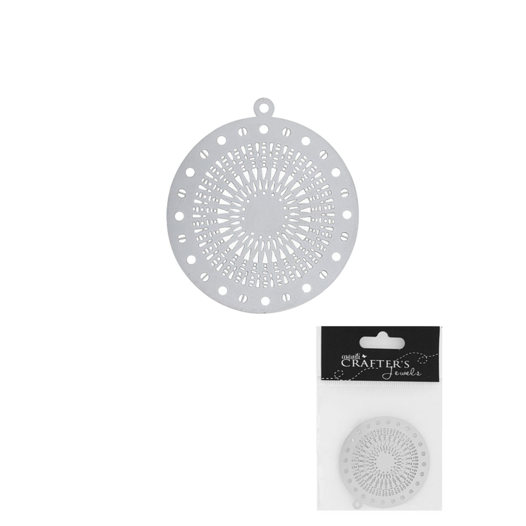 Filigree Pendant, Round Shape, 12 Pack of 1 Piece