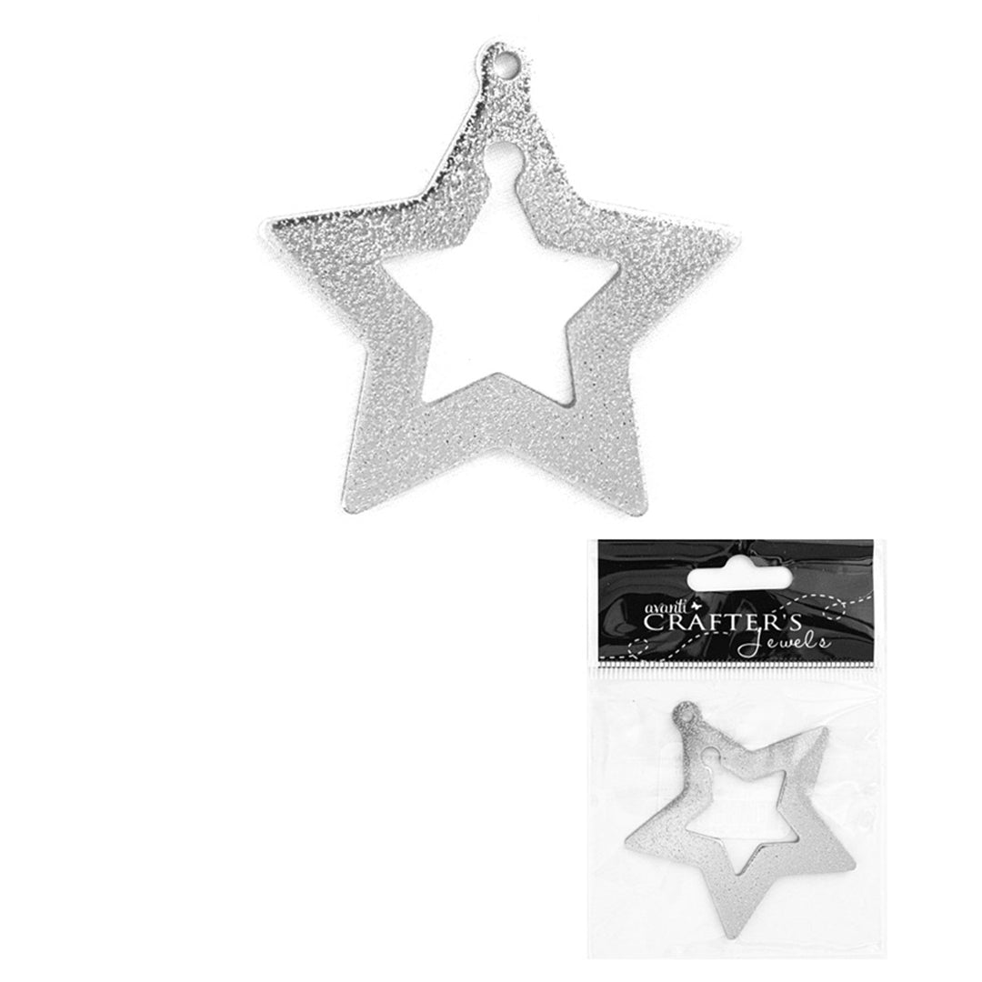 Big Star Link Connector Pendant, Silver & Gold Colors, 12 Pack of 1 Piece