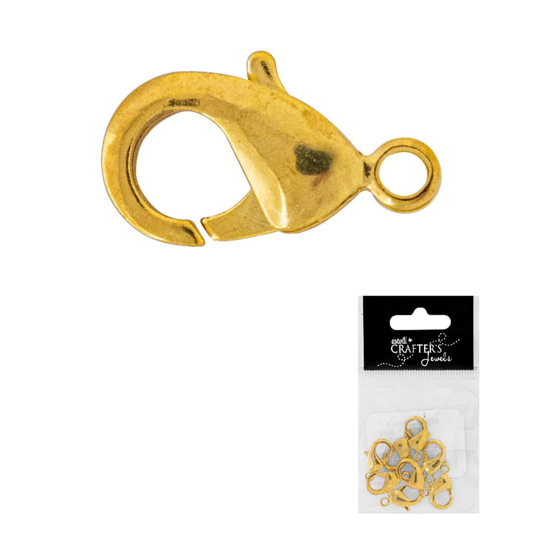 Lobster Clasps, Jewelry Connectors for Bracelets and Necklaces, Gold Color, 8 Pieces