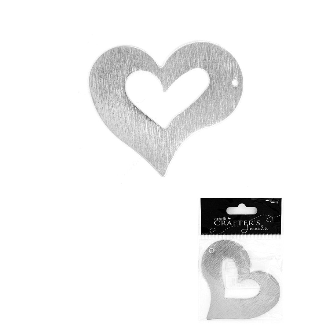 Heart Pendant, Gold & Silver Colors, 12 Pack of 1 Piece