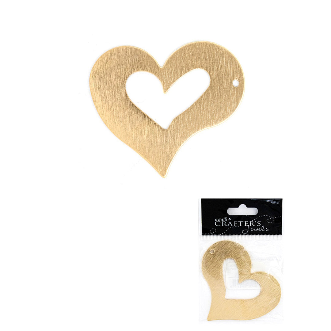 Heart Pendant, Gold & Silver Colors, 12 Pack of 1 Piece