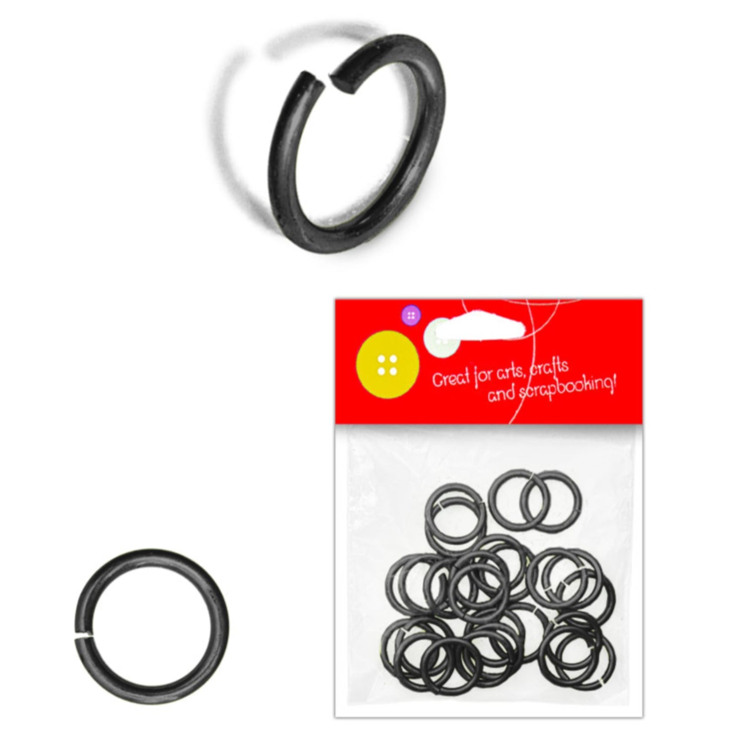 Steel Open Rings, Variety Colors, 1.8mm, 25 Pieces – Fararti