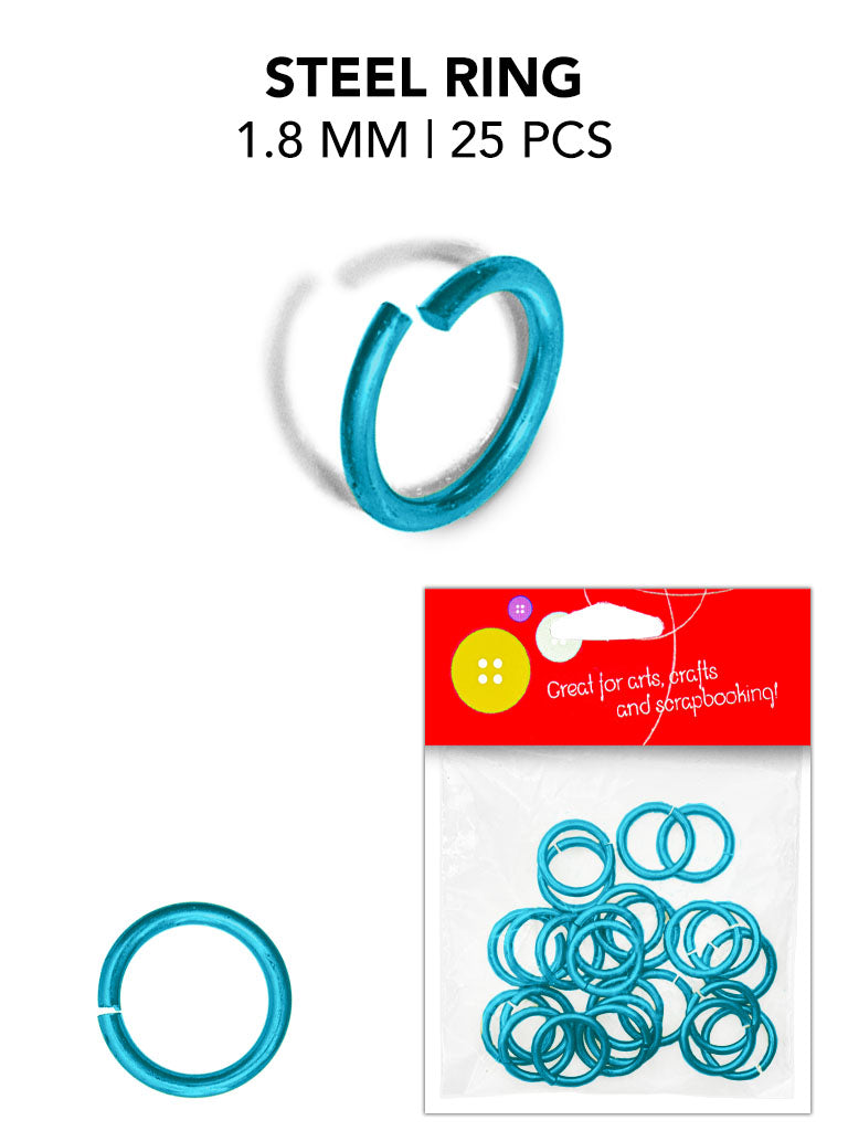 Steel Open Rings, Variety Colors, 1.8mm, 25 Pieces, 12-Pack