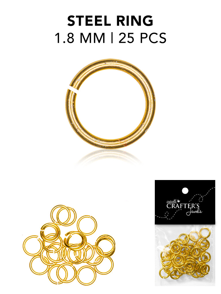 Steel Open Rings, Variety Colors, 1.8mm, 25 Pieces, 12-Pack