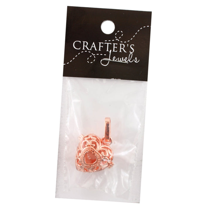 Metallic Heart Charm, Rose Gold & Silver Colors, 5/8", 1 Pieces, 12-Pack