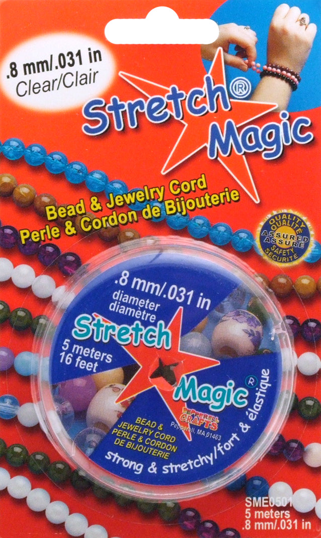 Stretch Magic Bead Jewelry Cord, Variety of Colors, .8mm, 16 Feet, 6-Pack