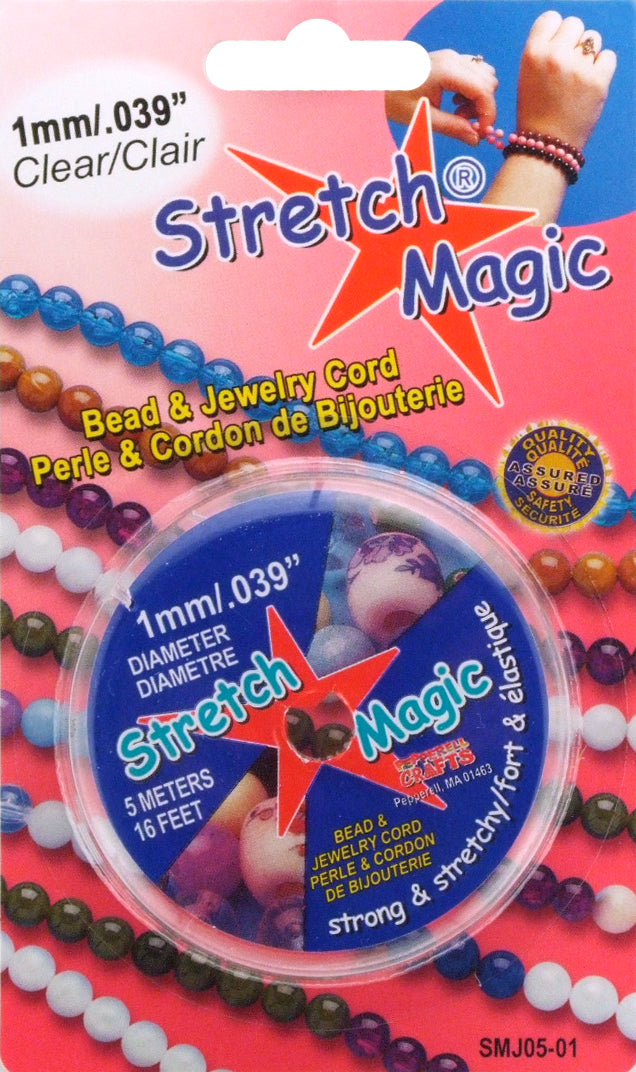 Stretch Magic Bead Jewelry Cord, Variety of Colors, 1mm, 16 Feet, 6-Pa ...