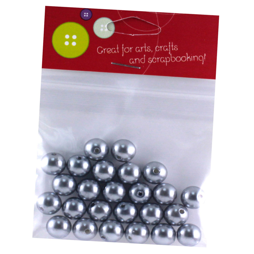 Pearl Beads, Gold & Silver Color, 10mm, 25 Pieces, 12-Pack