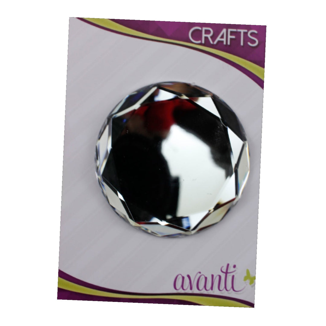 Stone Acrylic Rhinestones, Boreal & Silver Color, 55mm, 1 Piece, 10-Pack