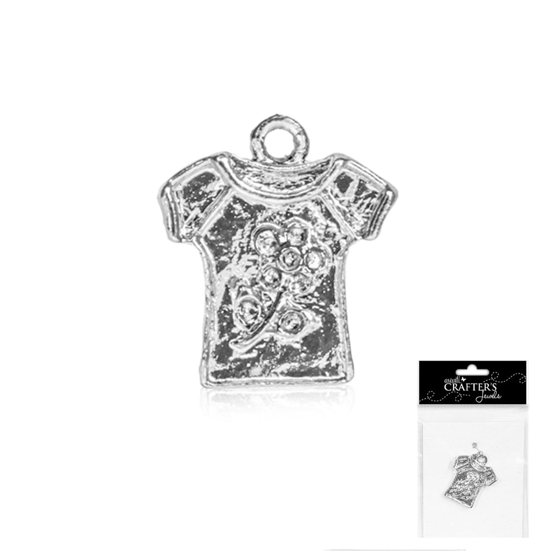 T-Shirt Pendant, Nickel Color, 1 Piece