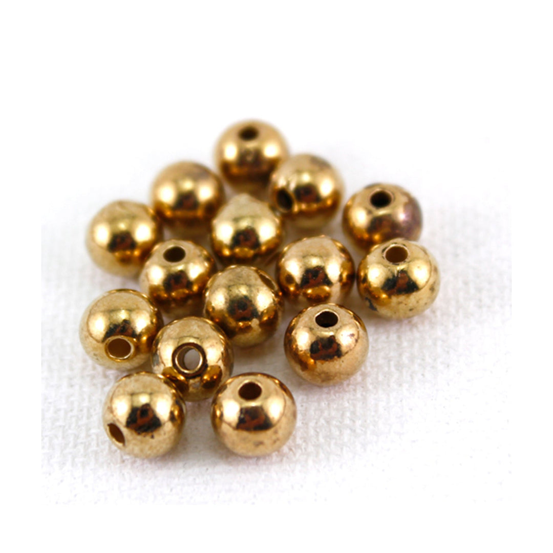 Pearl Beads, Gold Color, 6mm, 300 Pieces, Retail