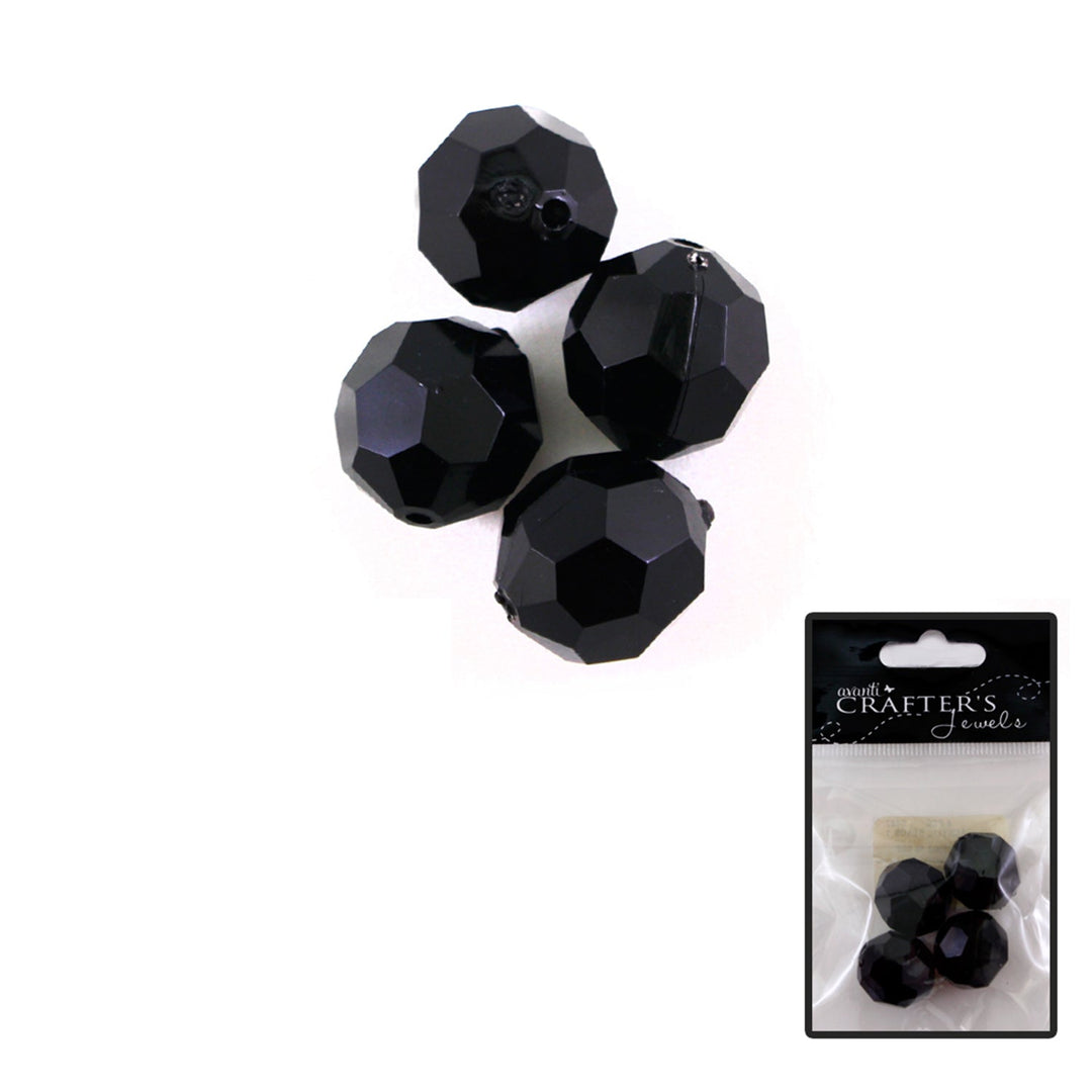 Acrylic Beads, Variety of Colors, 4 Pieces, 12-Pack