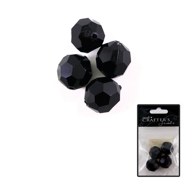 Acrylic Beads, Variety of Colors, 4 Pieces, 12-Pack