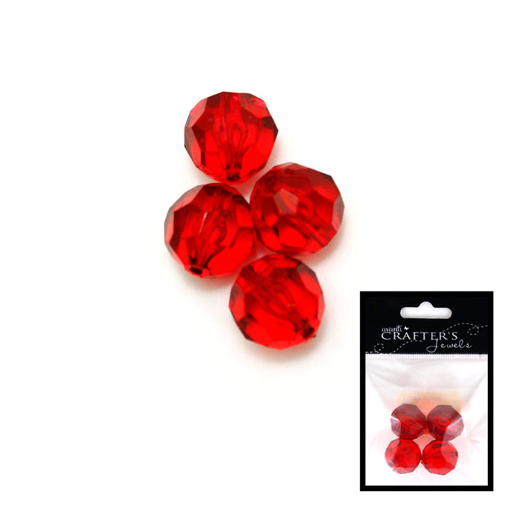 Acrylic Beads, Variety of Colors, 4 Pieces, Retail