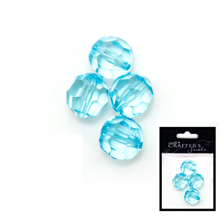 Acrylic Beads, Variety of Colors, 4 Pieces, Retail