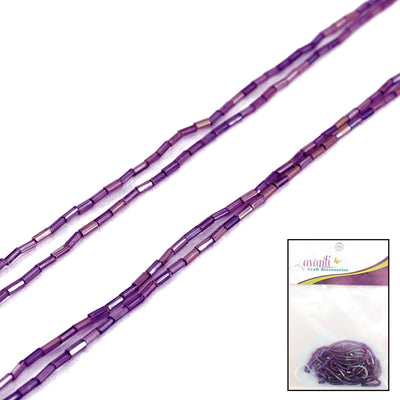 Threaded Beads, White, Purple & Green Colors, 3 Pieces