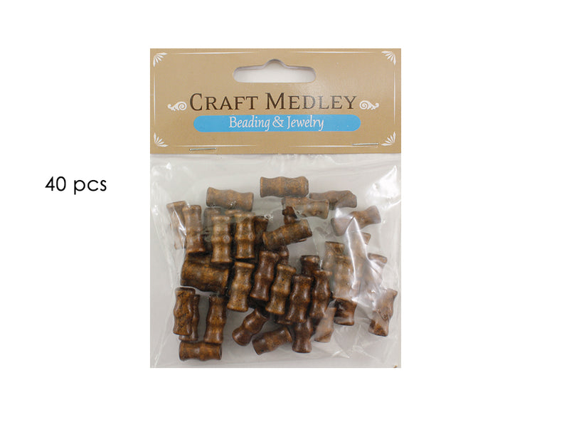 Wooden Beads, Wood Color, 12 Pack of 40 Pieces