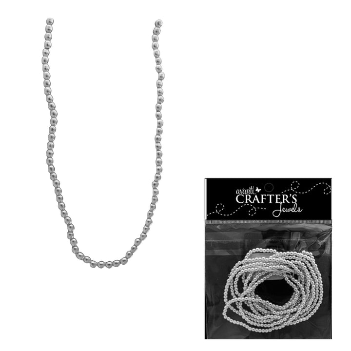 Elegant Pearl Collar Strand — 3 mm, White & Ivory, 60"