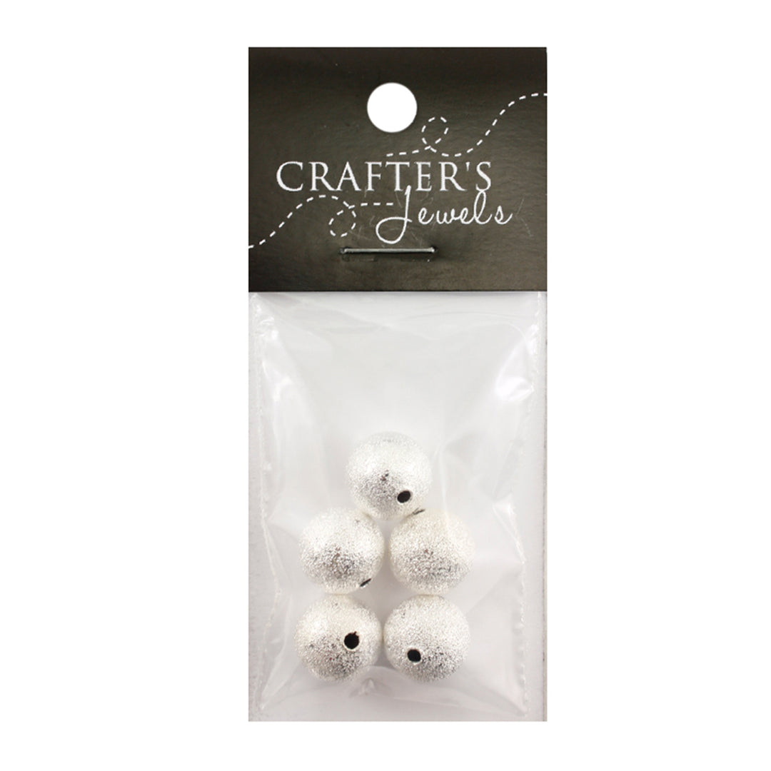 Metal Spacer Beads – Silver, 12 mm, 5-Piece Set, Retail