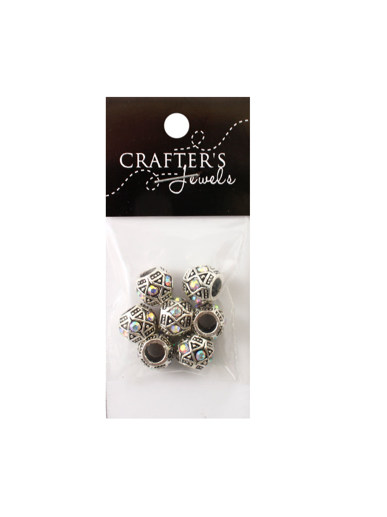 Lustrous Silver Metal Beads – 10 mm, 7-Piece, 12-Pack