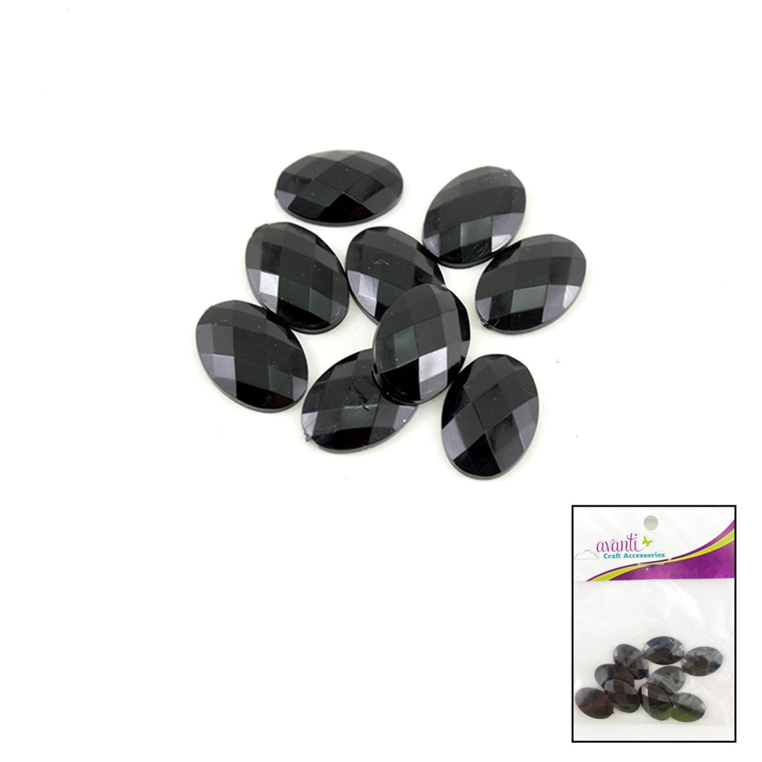 Acrylic Rhinestones, Black – 8 Pieces, 12-Pack