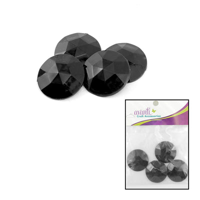 Acrylic Rhinestones, Clear & Black Colors, 4 Pieces, 12-Pack
