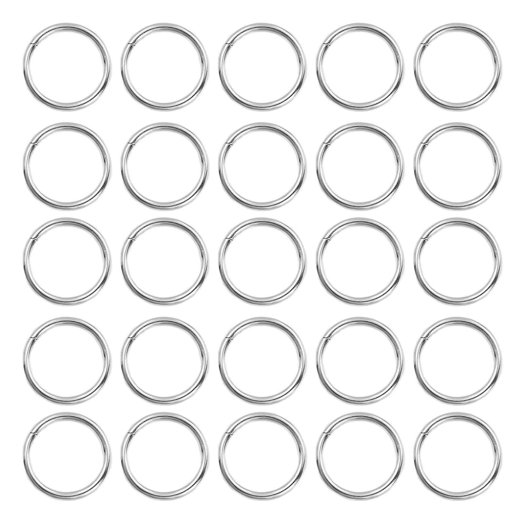 Aluminum Rings, Nickel Color, 12mm, 25 Pieces, 12-Pack