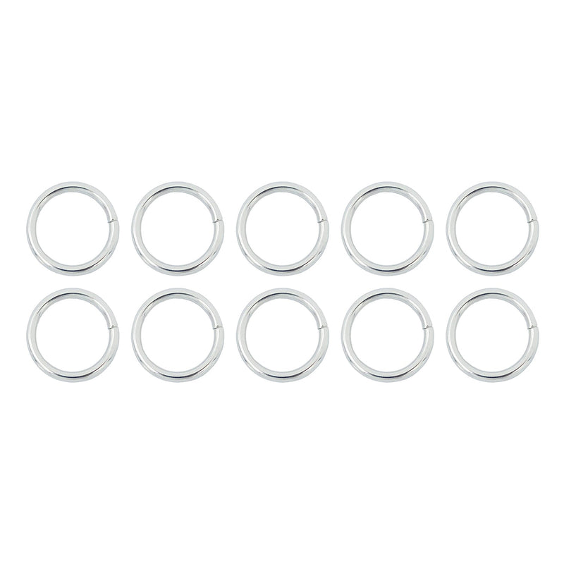 Aluminum Rings, Nickel Color, 16mm, 10 Pieces