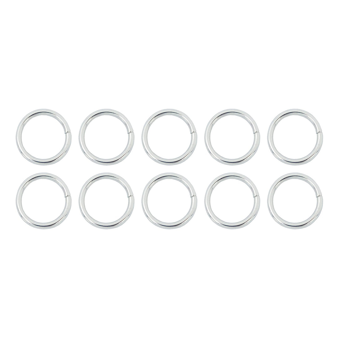 Aluminum Rings, Nickel Color, 16mm, 10 Pieces, 12-Pack