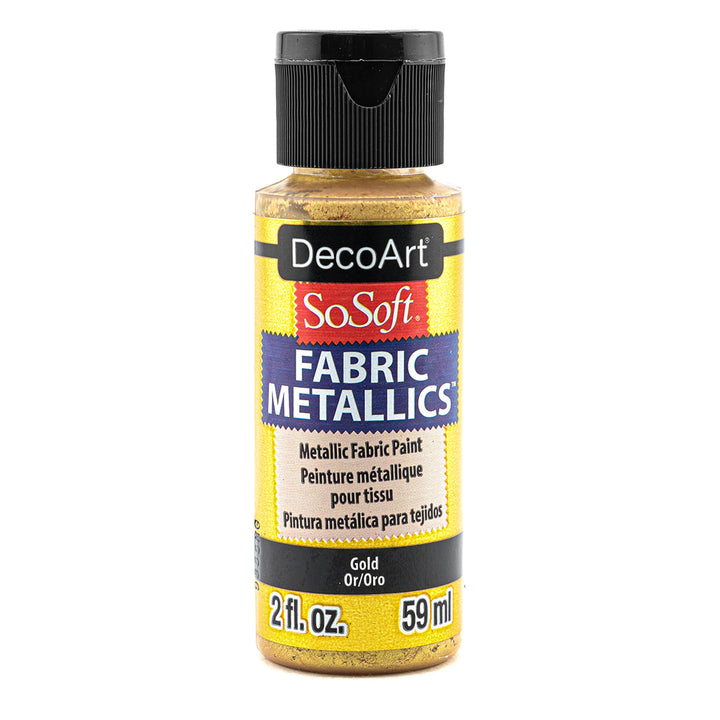 DecoArt SoSoft,  Fabric Metallic,  2 oz.,  59 ml., 3-Pack