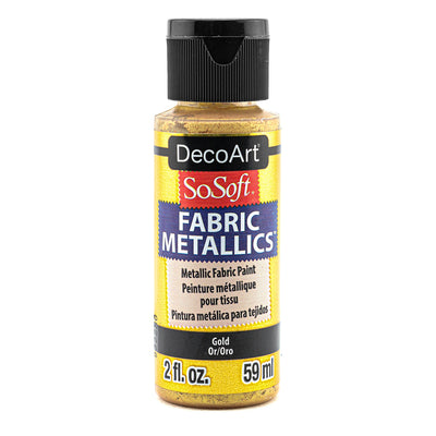 DecoArt SoSoft,  Fabric Metallic,  2 oz.,  59 ml., 3-Pack