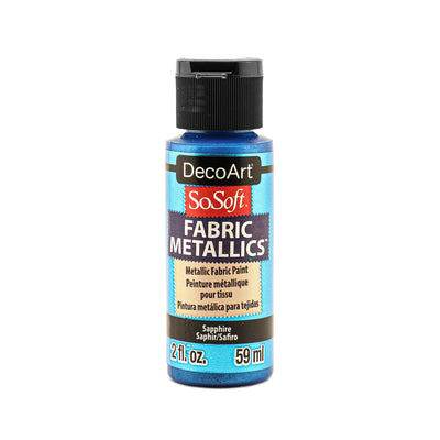 DecoArt SoSoft,  Fabric Metallic,  2 oz.,  59 ml., 3-Pack