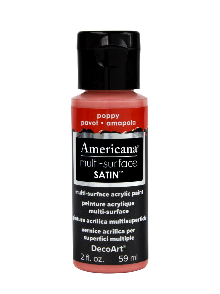 DecoArt Americana, Multi-Surface Satin Acrylic Paint, 2 Oz., 3-Pack