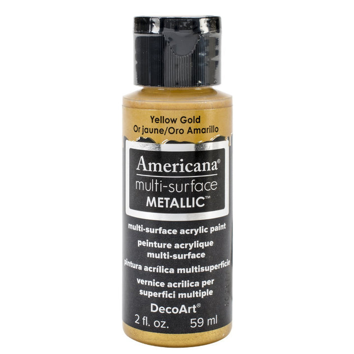 DecoArt Americana, Multi-Surface Metallic Acrylic Paint, 2 fl oz, 3-Pack