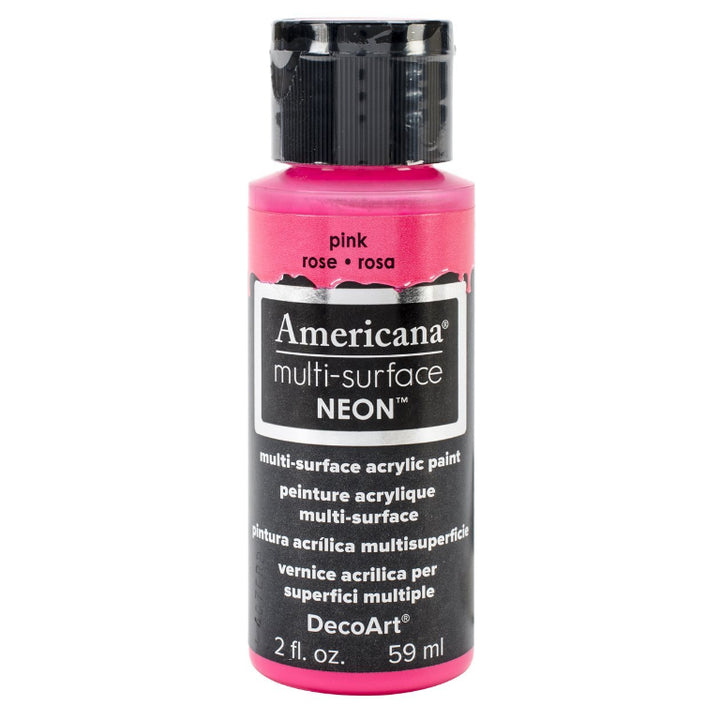 DecoArt Americana, Multi-Surface Neon Acrylic Paint, 2 fl oz, 3-Pack