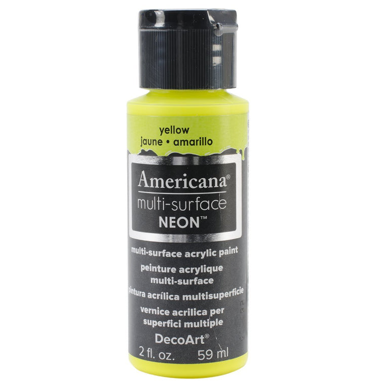 DecoArt Americana, Multi-Surface Neon Acrylic Paint, 2 fl oz, 3-Pack