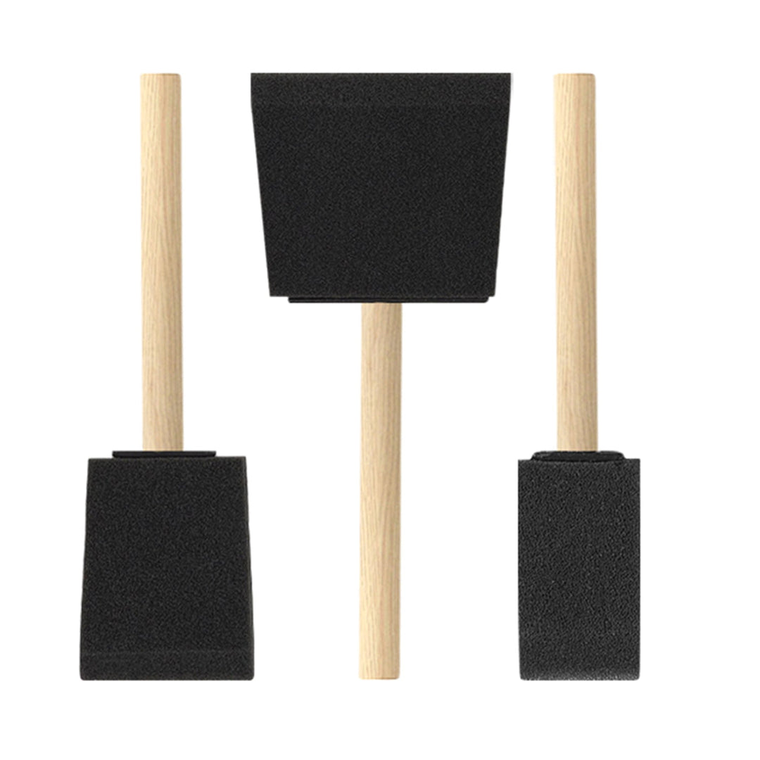 Foam Brush Set, 3", 2" and 1", 3 pcs, 12-Pack