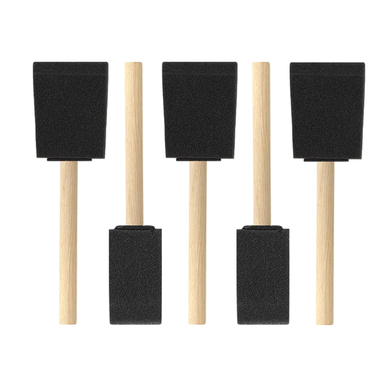Foam Brush Set, 1" and 2", 5 pieces, 12-Pack