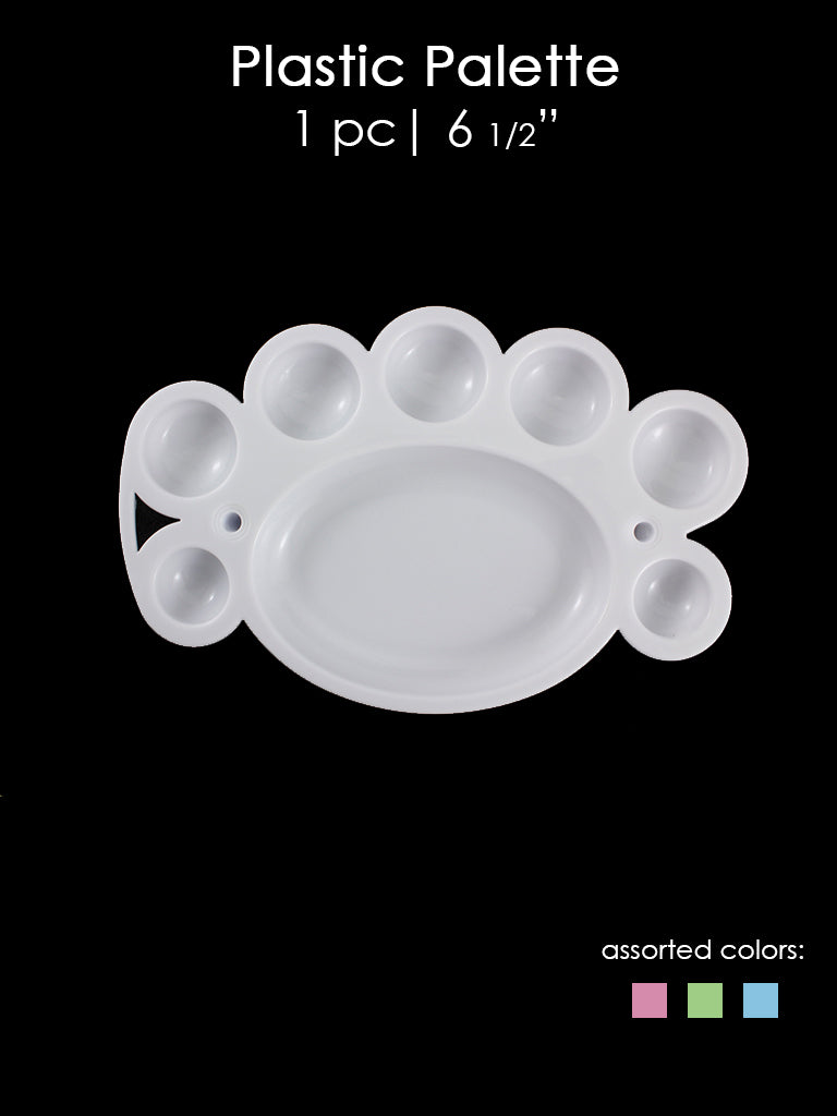 Plastic Paint Tray Palette, 6 1/2", White Color, 12-Pack
