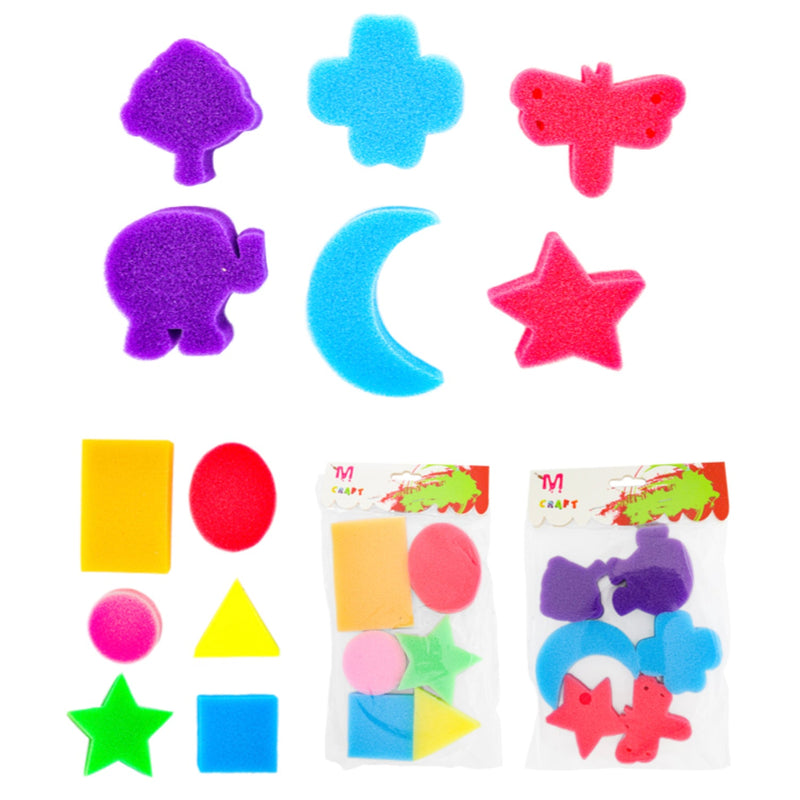 Sponge Paint Stamp Sets, Assortments, Variety Colors